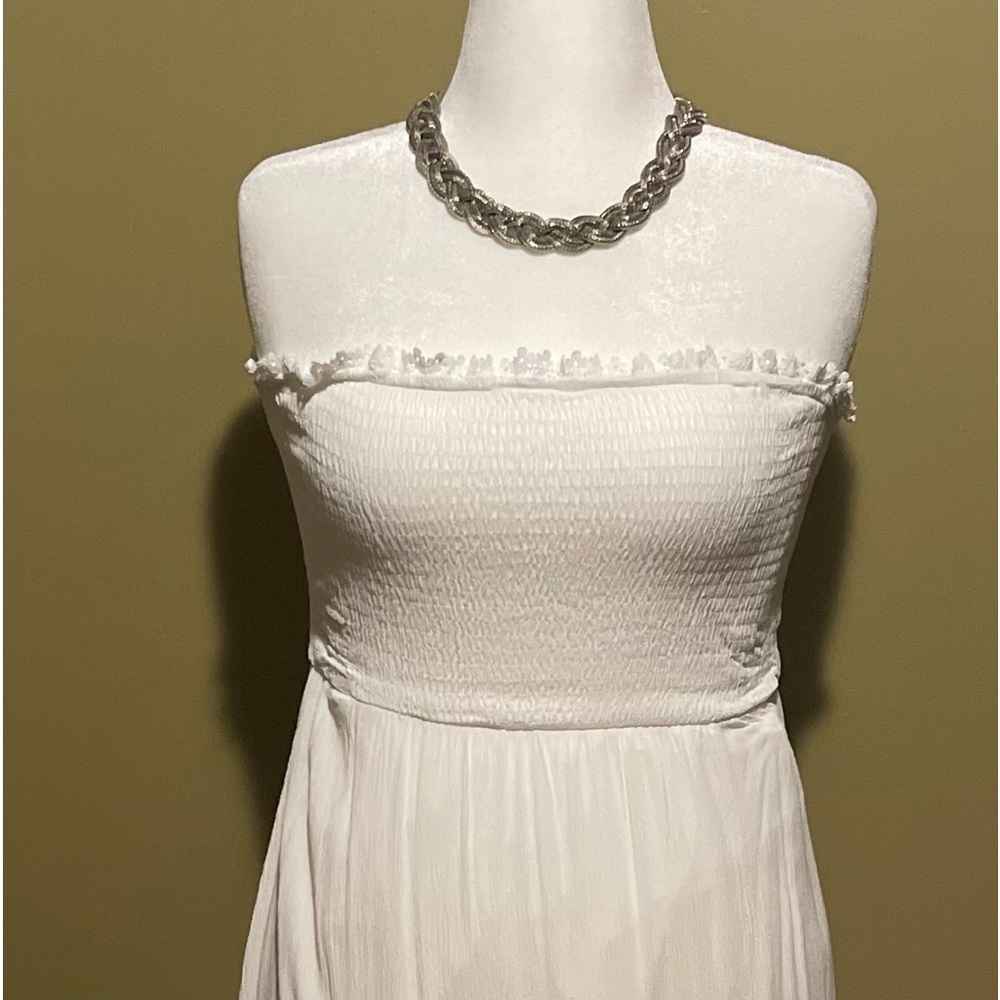 White strapless summer dress